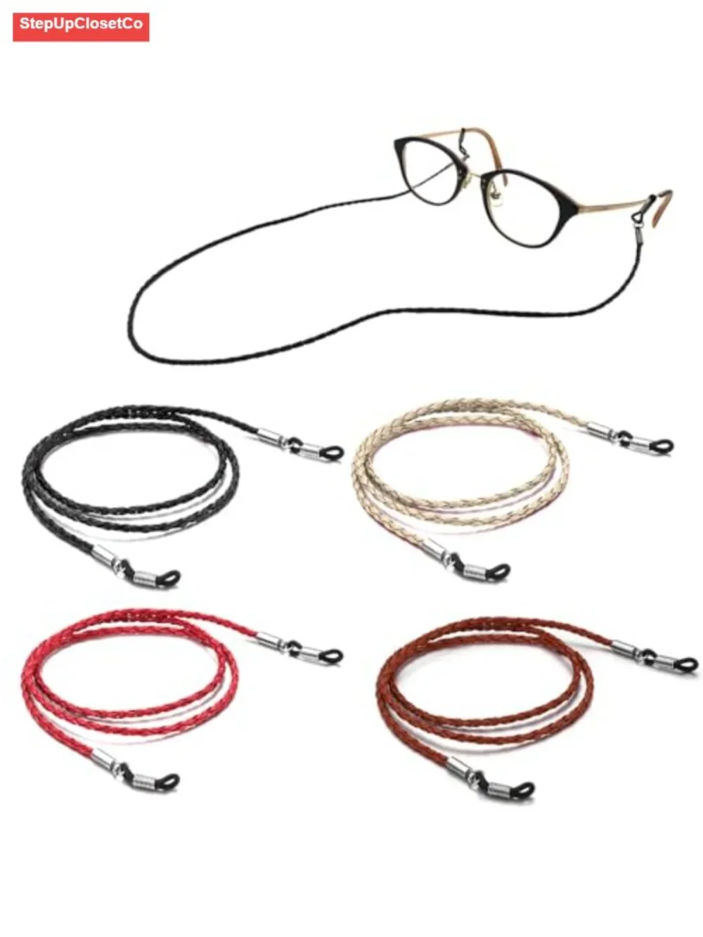 PU Leather Glasses Holder Strap Cord Retainer Lanyard Eyeglass Necklace Unisex